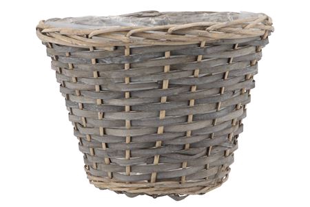 <h4>Wicker Basket Pot Round Grey 30x23cm</h4>