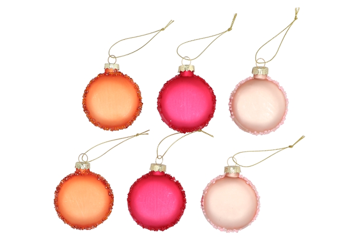 Glassball Ornaments Macaron Orange 6x3cm