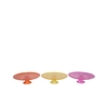 Dayah Orange Mix Glass Plate On Foot 20x8cm Ass P/1