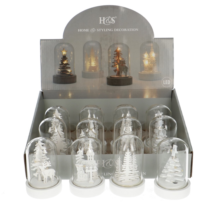 Kerst LED stolp d05.5*9cm ass.