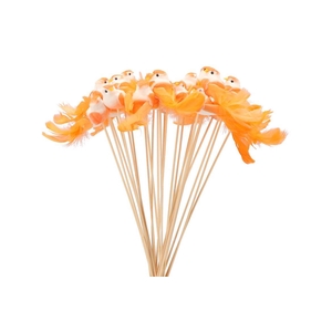 Pick Bird On Stick Orange P/1 11x4x50cm