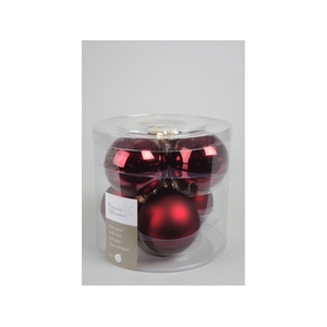 KERSTBAL GLASS 80MM OXBLOOD 6PCS