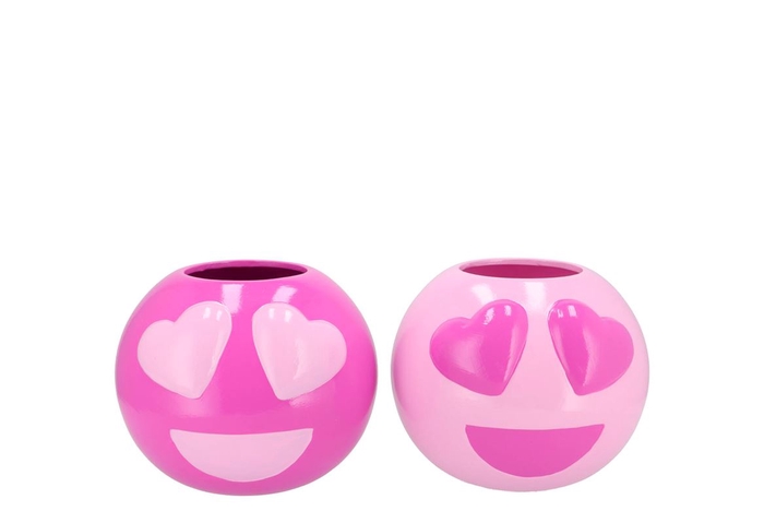 <h4>Smiley Lovely Pink Mix Vase Ass 15x15x12cm</h4>