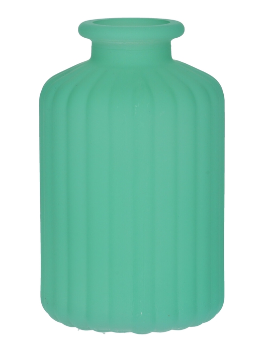 DF02-666111500 - Bottle Caro lines d3.5/6.2xh10 turquoise matt