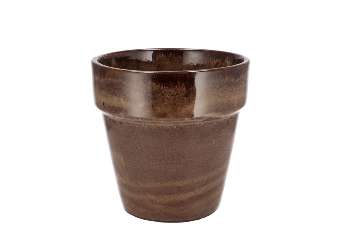 Ebbi Moss Brown Pot Glaze 14x14cm Nm