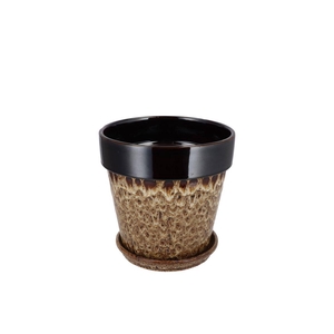 Ebbi Brown Pot Cat-eye 11x11x11cm