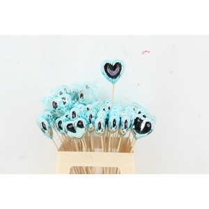 Stick Heart Metallic Blue 6cm
