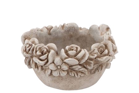 <h4>Concrete Antique Flower Bowl Round 22x22x12cm</h4>