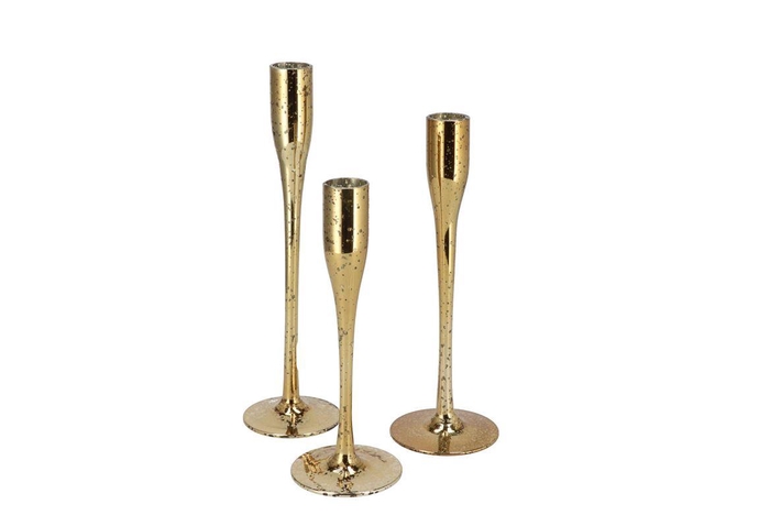 Jazz Gold Candle Holder Straight Ass P/3 8x21cm