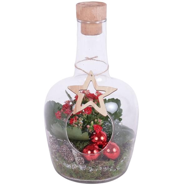 <h4>Christmas Arr. Indoor Glass Vase with Hole Ø15cm 1PP</h4>