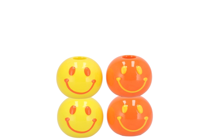 Smiley Dutch Orange Mix Candle H Bulb Ass 7x7x12cm Nm