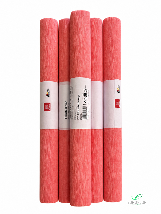 FLORISTENCREPE 50CM*2,5M PASTEL PINK 5 ROLLEN