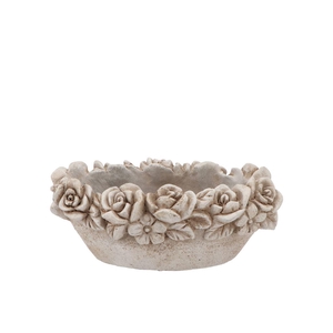 Concrete Saint Antique Flower Bowl Oval 28x16x12cm