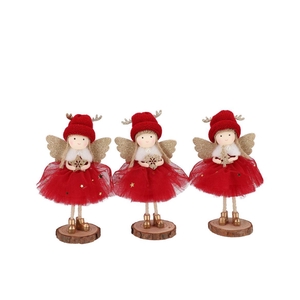 Loulou Red X-mas Standing Girl Wings Ass 6x6x17cm