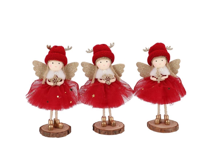 <h4>Loulou Red X-mas Standing Girl Wings Ass 6x6x17cm</h4>