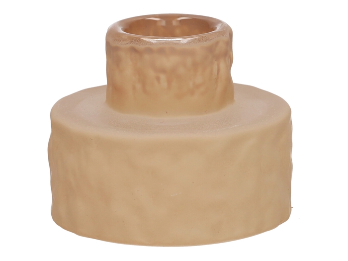<h4>DF02-667100600 - Candle hldr Luxis1 d3/6.6xh5.3 taupe matt</h4>