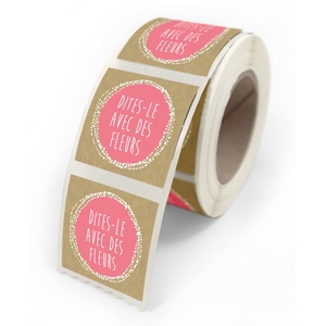 Labels Sticker 40*35mm x500 Fleurs