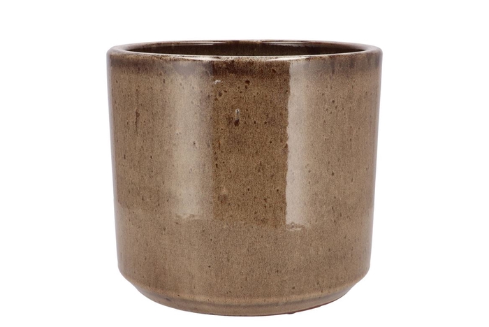 Javea Cilinder Pot Glazed Taupe 20x18cm