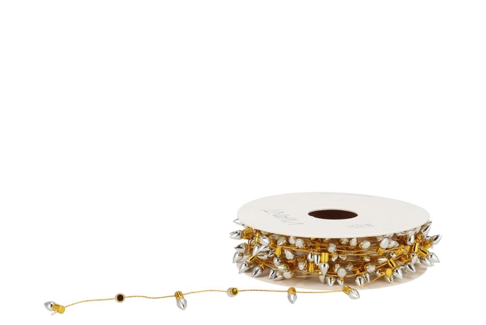 <h4>Ribbon Faux Light Silver Gold 5mx12mm Nm</h4>