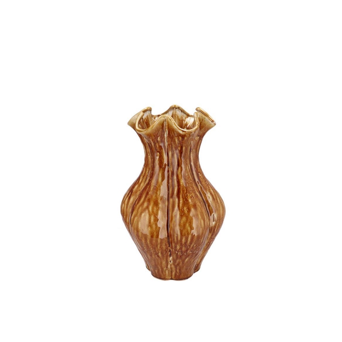 <h4>Inga Driss Brown Vase Active Glaze 19x19x25cm Nm</h4>