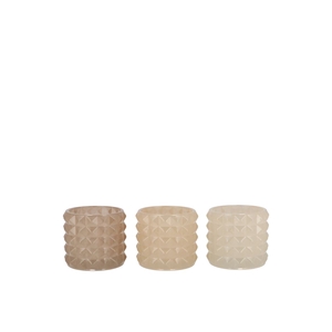 Jazz Cozy Sand T-light Structure Ass 7x7cm