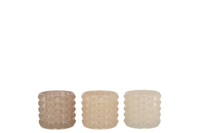 <h4>Jazz Cozy Sand T-light Structure Ass 7x7cm</h4>