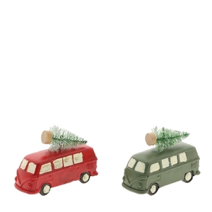 Christmas Deco bus+christm.tree 10*3.5*7cm