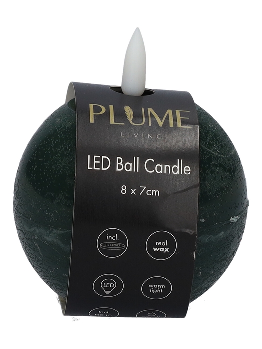 <h4>DF-731302800 - Ball LED candle Lumina1 RC d8xh7 forest green</h4>