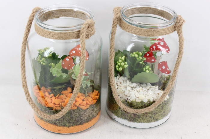 <h4>arr2 PL - Glas met touw hoog x6 - oranje/wit</h4>