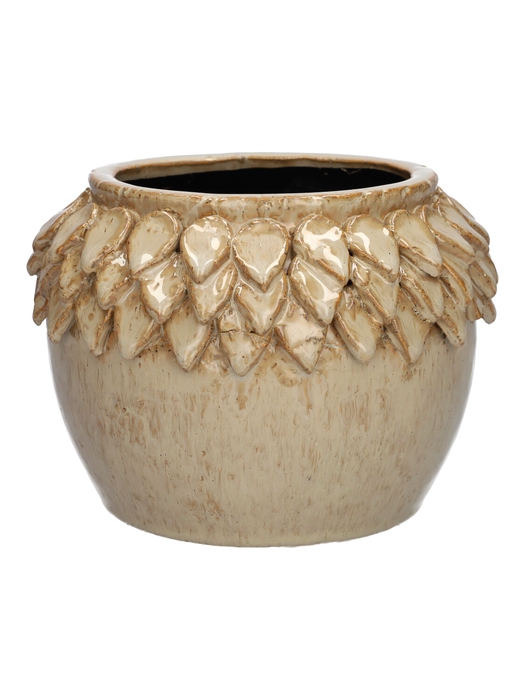 <h4>DF03-740520500 - Pot Ellora d13/17.5xh13 beige</h4>