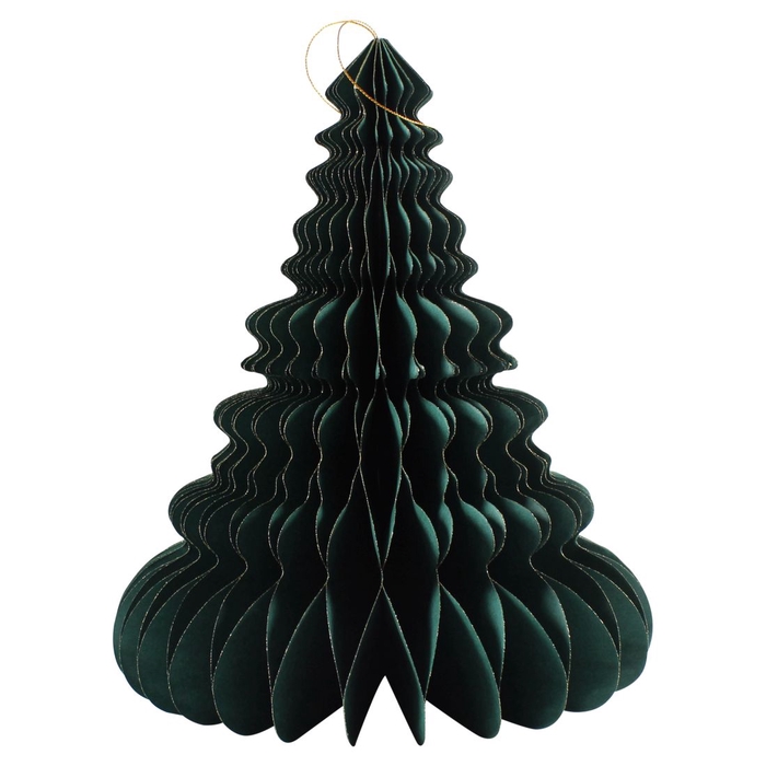 <h4>DF12-PH-10215 - Paper x-mas tree 32cm green/gold</h4>