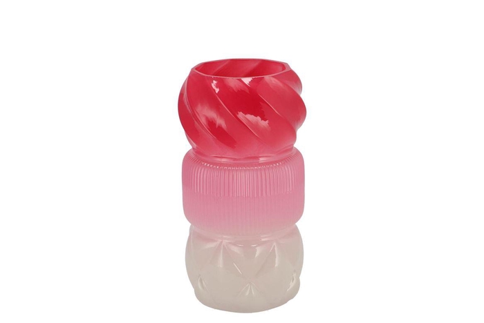 <h4>Mae Jolly Pink Vase Swirl Tricolor 11x11x20cm</h4>