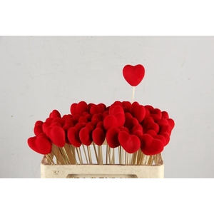 Stick Heart Flock Red 5,5cm