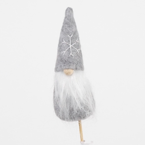 Stick Gnome 12cm Grey