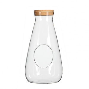 Glass Cork bottle+hole d14*27cm