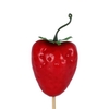 Pick strawberry 8x4cm+50cm stick red