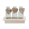 Love Wood Tray 3 Bottle White 20x10x16cm