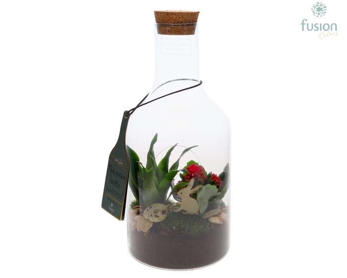 <h4>Green Bottle Fles Small met Pasen Arrangement</h4>