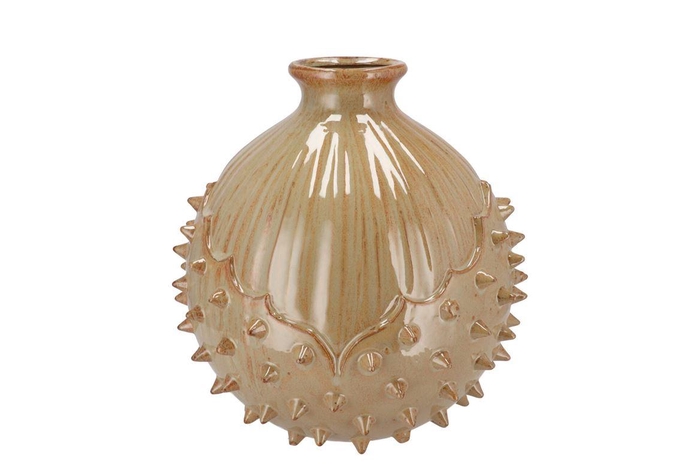 Mika Caramel Vase Chestnut 24x24x24cm