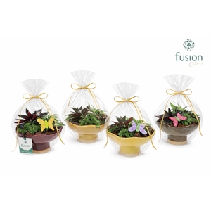 Keramiek schaal Medium met Voorjaar arrangement