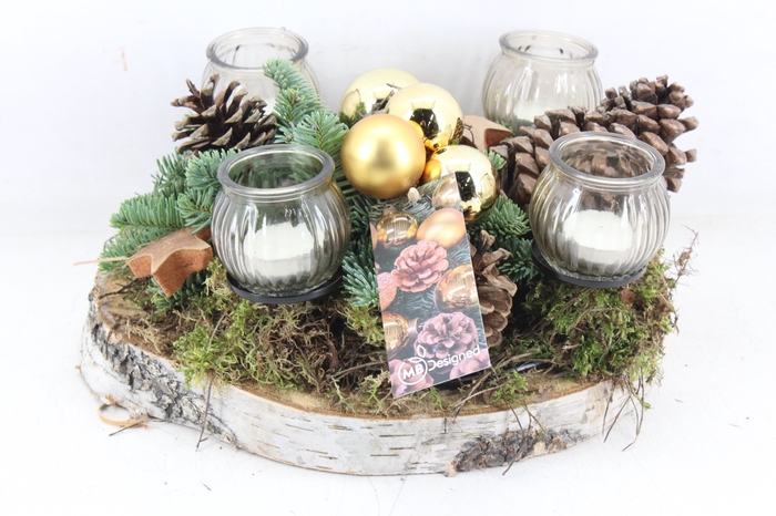 <h4>arr5 Kerst MB - Hout schijf 4licht goud</h4>