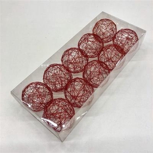 WIREBALL DROOGBL BEWERKT H% WIREBALL RED Ø 8 CM (X10)
