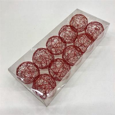 <h4>WIREBALL DROOGBL BEWERKT H% WIREBALL RED Ø 8 CM (X10)</h4>