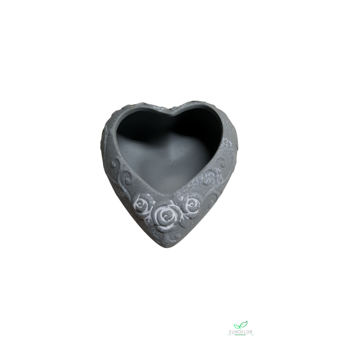 <h4>HEART SHAPE PLANTER  GREY 12,2*12,7*H6</h4>