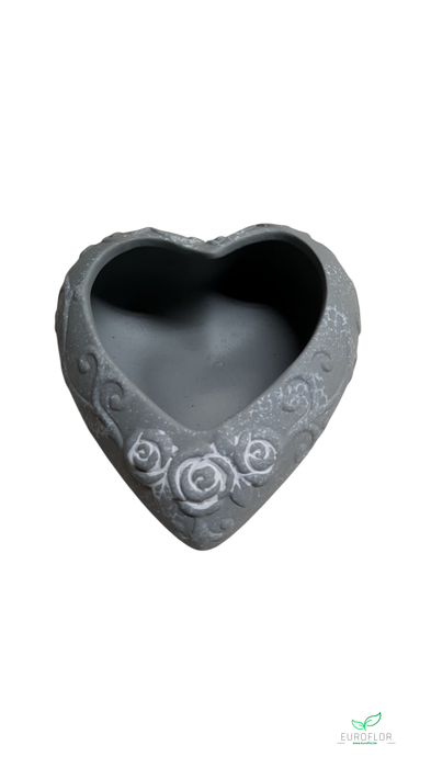 HEART SHAPE PLANTER  GREY 12,2*12,7*H6