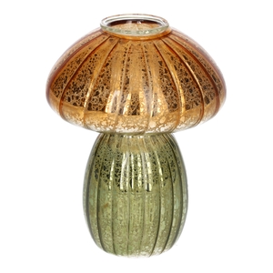 DF02-730301200 - Candle holder Portcini d3.4/9xh11.6 green/orange metallic