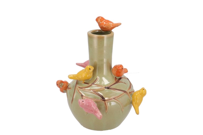 <h4>Bird Vase Pistache Tube 20x25cm Nm</h4>