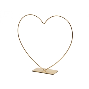 METAL HEART STANDING ON BASE 25CM GOLD