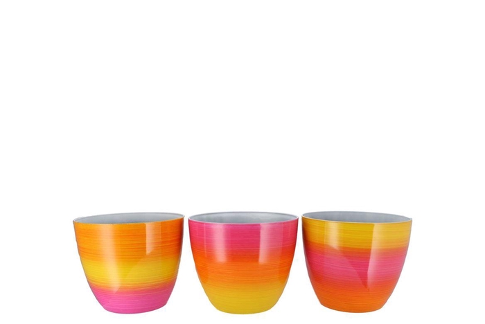 <h4>Melamine Rainbow Fuchsia Pot Ass 22x19cm</h4>