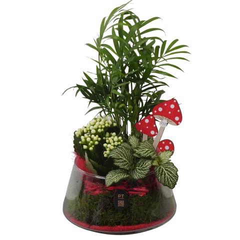 <h4>PTHG8240 Arrangement Autumn Glass in glas schaal</h4>